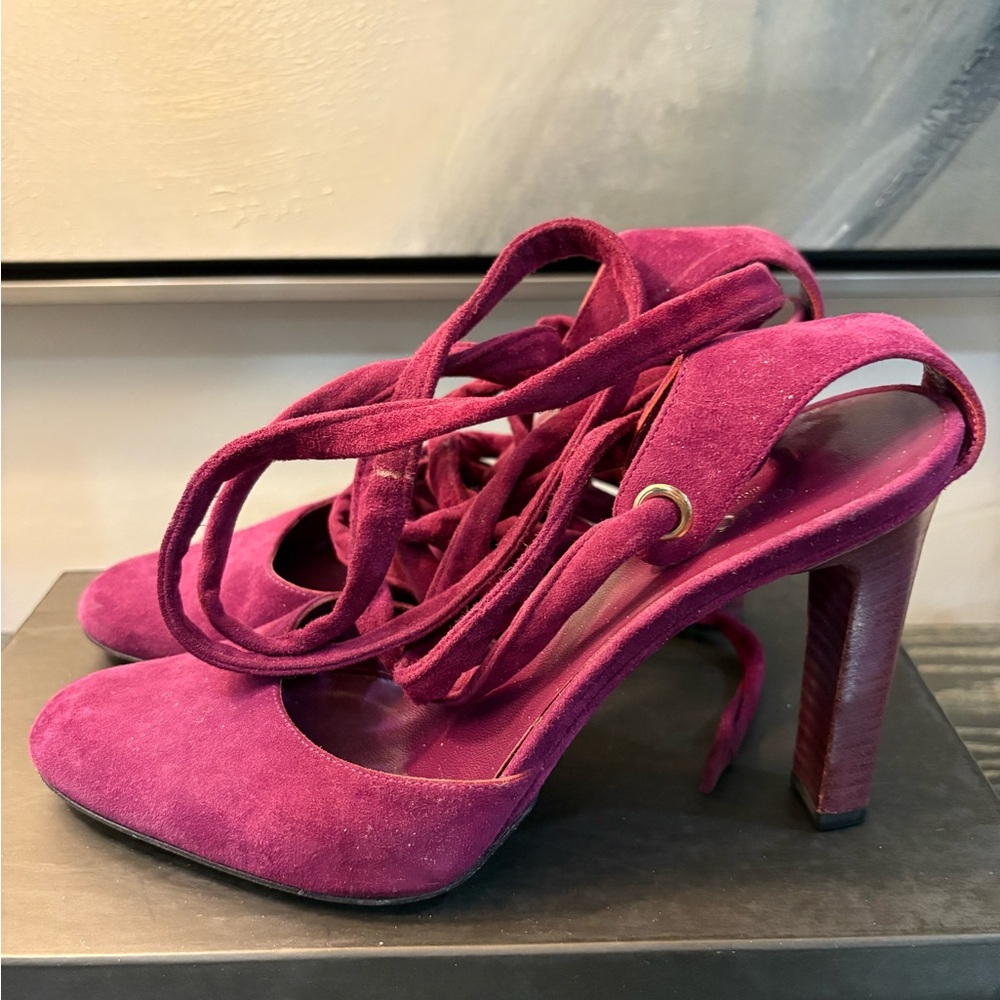 Gucci Suede Amethyst Heels